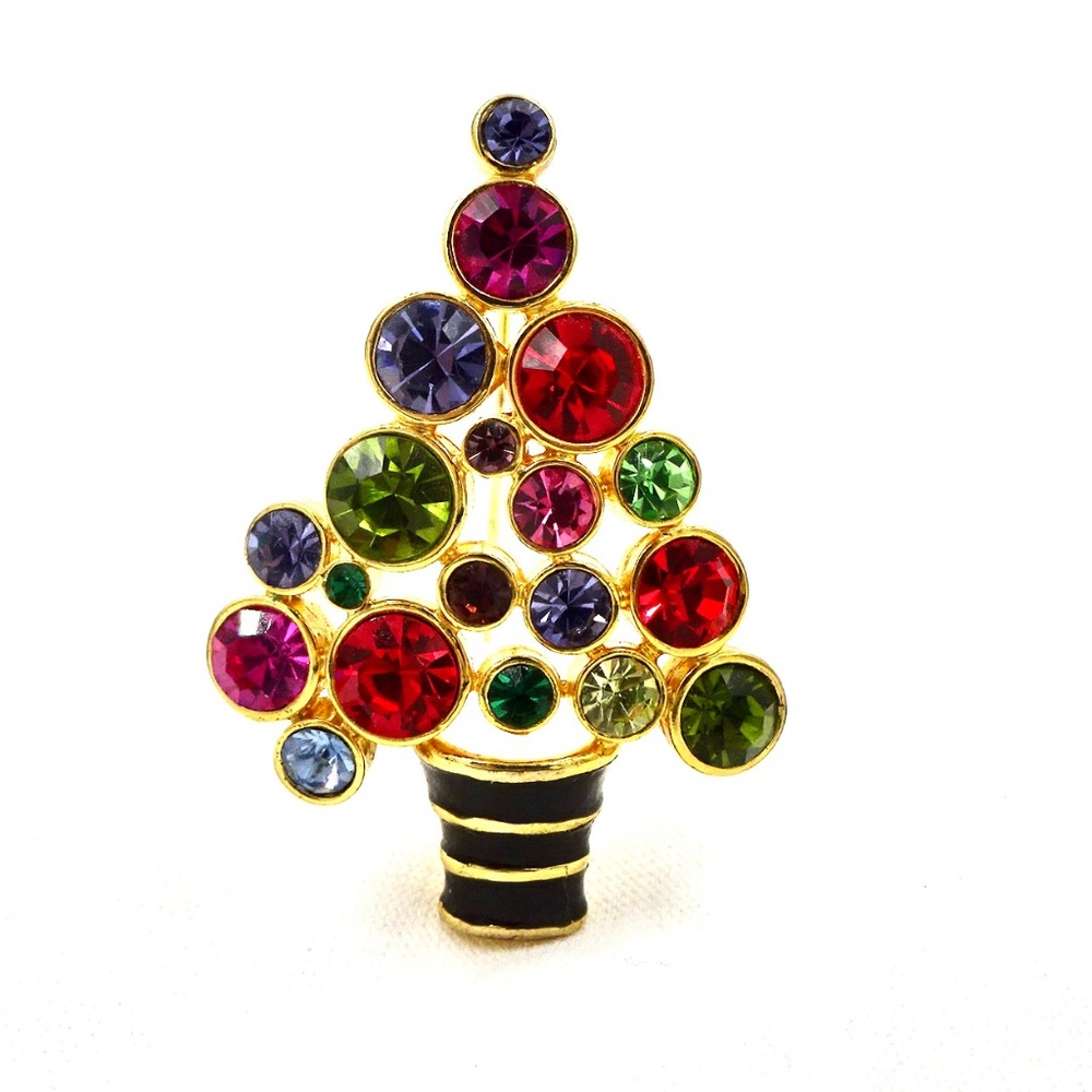 JOAN RIVERS Pin Brooch Christmas Tree Vintage